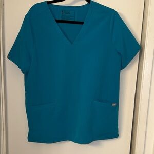 Figs Women's Teal V-Neck 3 pocket Casma Scrub top